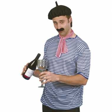 4x stuks fransman verkleed kostuum shirt/kostuum volwassenenen