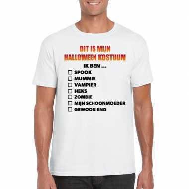 Halloween halloween kostuum lijstje t shirt wit heren