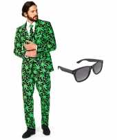 Cannabis heren kostuum maat 54 xxl gratis zonnebril