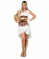 Griekse godin verkleed kostuum jurk wit goud dames
