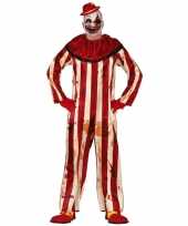 Halloween clown billy verkleed kostuum rood wit heren