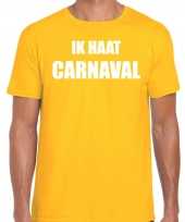 Ik haat carnaval verkleed t shirt kostuum geel heren