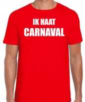Ik haat carnaval verkleed t shirt kostuum rood heren