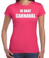 Ik haat carnaval verkleed t shirt kostuum roze dames