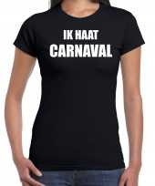 Ik haat carnaval verkleed t shirt kostuum zwart dames