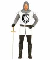 Middeleeuwse ridder verkleed kostuum wit heren