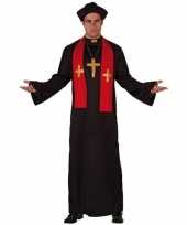 Priester kostuum zwart rood volwassenen