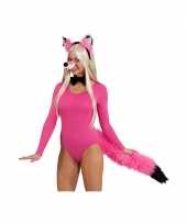 Sexy vossen verkleed kostuum roze